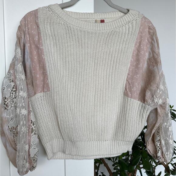 Pilcro Martine Peasant Sleeve Sweater, XS Boho Statement Sleeves Knit, Like New - Picture 1 of 7